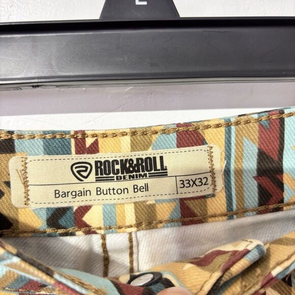 ROCK&ROLL DENIM Bargain Button Bell High Rise‎ Extra Stretch Pants Size 33x32 - Picture 7 of 12